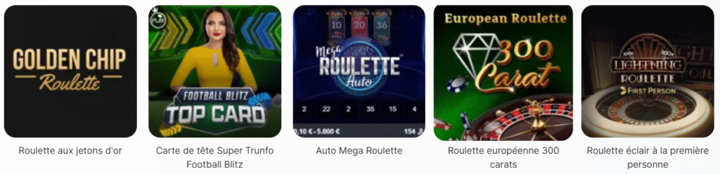 Jeux de table sur Spininio Casino en ligne