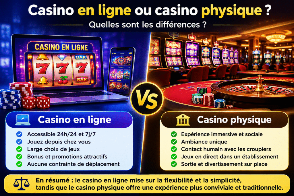 Casino en ligne ou casino physique ?